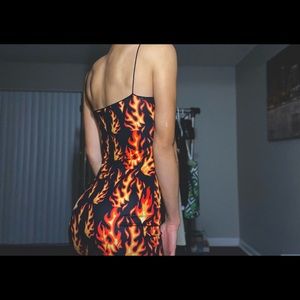 🔥Sexy Flamed Pattern Spaghetti Strap Mini Dress🔥